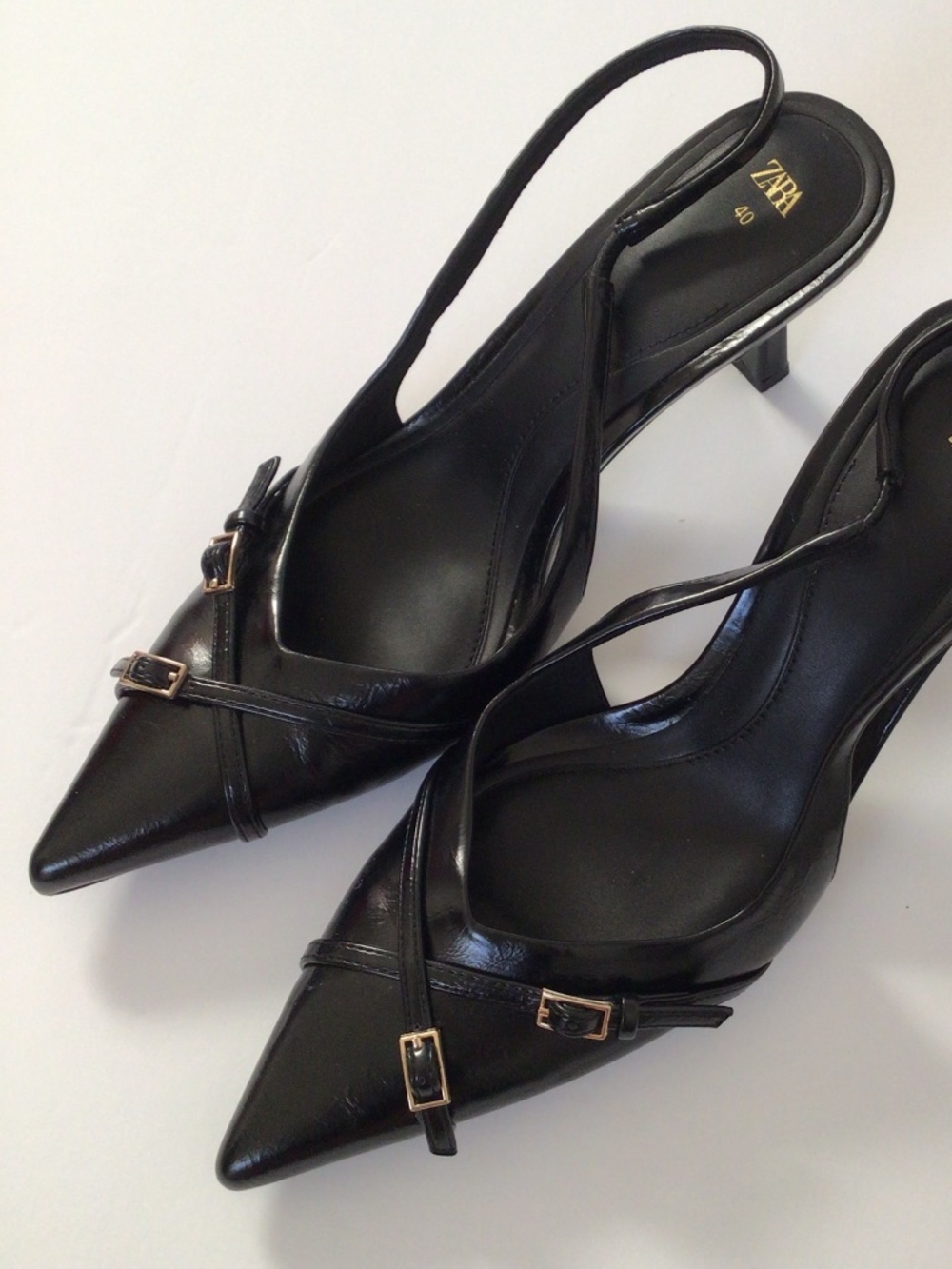 Zara strappy pointed toe kitten heels